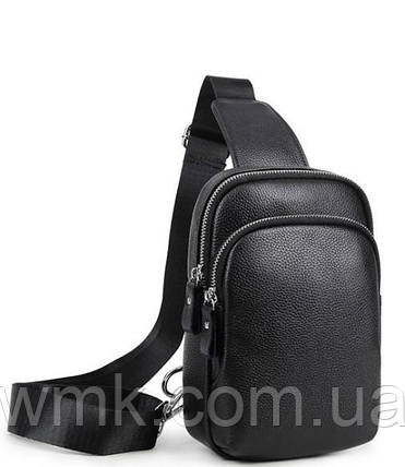 Чоловічий чорний шкіряний слінг на плече Tiding Bag A25F-1922A, фото 1