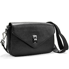 Кросбоді шкіряне чорне на замочку Firenze Italy F-IT-9555A