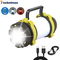 Кемпинговая лампа светильник на аккумуляторе T6 c Power Bank 3 режима фонаря + Подарок Нож AmmuNation
