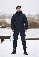 Чоловічий костюм Softshell (на флісі) синій