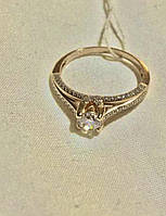 Золотое кольцо 585 пробы с цирконием