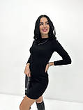 🔖 Тепле плаття в рубчик, що облягає | Сукня однотонна, демісезон, м'який трикотаж | Норма, фото 6