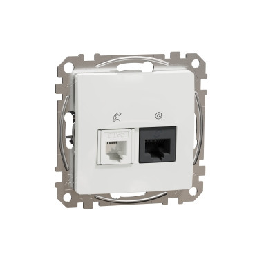 Розетка телекомунікаційна RJ45+RJ11 6UTP Schneider Electric Sedna Design (колір - білий)