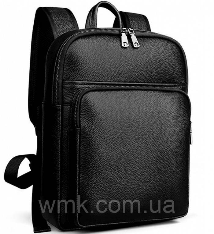 Чоловічий шкіряний рюкзак чорного кольору Tiding Bag N2-191116-3A