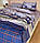 Гарна постільна білизна Новорічна в Синьому кольорі, Бязь 100 % бавовна, фото 2