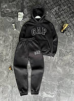 Спортивный костюм мужской GAP Геп двойка (худи и штаны) цвет графит | Теплый спортивный мужской костюм