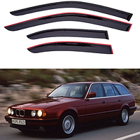 Дефлекторы окон ветровики на BMW 5 E34 универсал 1988-1995 (скотч)