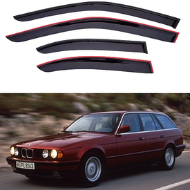Дефлектори вікон вітровики на BMW 5 E34 універсал 1988-1995 (скотч)