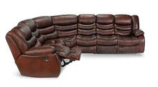 Шкіряний диван реклайнер Ashley, диван реклайнер, м'який диван, меблі з шкіри, диван, розкладний диван, фото 3