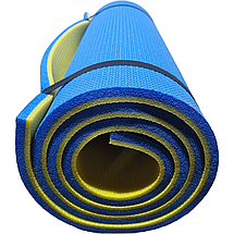 Двошаровий товстий каремат 16 мм похідний для туризму 1800х600 мм, Синій/Жовтий "Еверест", фото 2