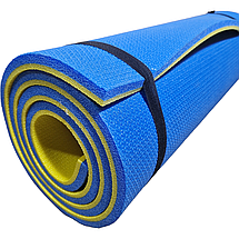Двошаровий товстий каремат 16 мм похідний для туризму 1800х600 мм, Синій/Жовтий "Еверест", фото 4