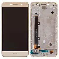 Дисплей Huawei Y6 Pro TIT-U02 Enjoy 5 HONOR 4C PRO, TIT-L01 + тачскрин, золотистый с рамкой