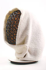 Капор теплий KENT&AVER капюшон жіночий ангора молочний