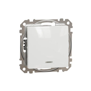 Перемикач з підсвічуванням одноклавішний Schneider Electric Sedna Design (колір - білий)