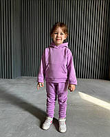 Детский спортивный костюм трехнитка на флисе Зима, лаванда, 116-122