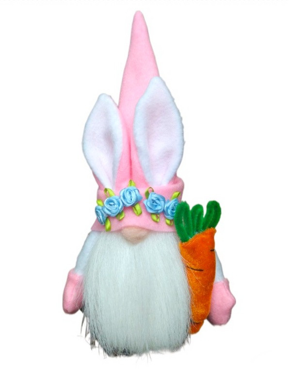 Великодній декор для дому Гном рожевий 27см, фото 1