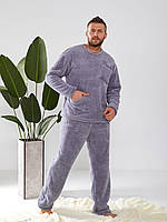 Пижама 2-ка мужская махровая с карманами 40-42,44-46,48-50,52-54 (3 цв) "TEVI" от прямого поставщика