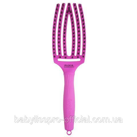 Щітка з комбінованою щетиною Olivia Garden FingerBrush Combo Medium Neon Purple OGID1807