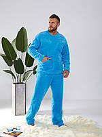 Пижама 2-ка мужская махровая с карманами 56-58, 60-62 (3 цв) "TEVI" от прямого поставщика