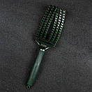 Щітка з комбінованою щетиною Olivia Garden Finger Brush Combo Midnight Green Emerald OGID1826, фото 4