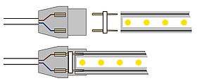 Кабель PROLUM™ для підключення LED стрічки 220V - 8ММ, фото 4