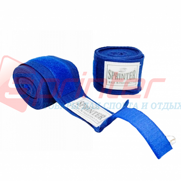 Бинти боксерська бавовна, 4 м синій "Sprinter"