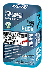 ПП-019 FLEX клейова суміш еластична тиксотропна армована (до 100град) 25 кг