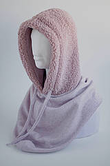 Капор з довязом KENT&AVER хутряний жіночий Teddy пудра