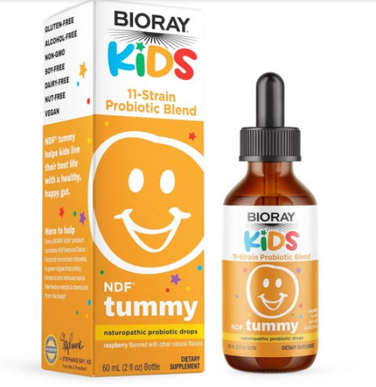 Суміш з 11 штамів пробіотиків зі смаком малини Kids NDF Tummy Bioray, 60 мл