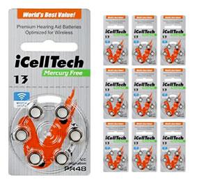 Батарейки для слухових апаратів iCellTech 13 (Південна Корея) 60 шт. + Безплатна доставка Новою Поштою