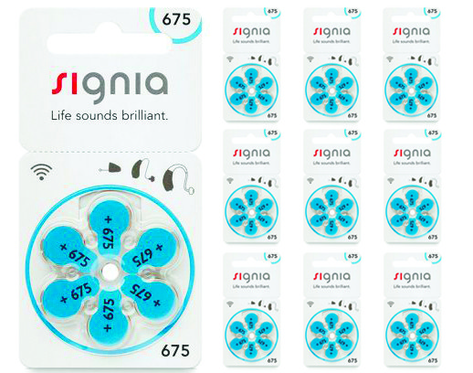 Батарейки для слухових апаратів Signia 675 (Німеччина), 60 штук + безплатна доставка Новою Поштою