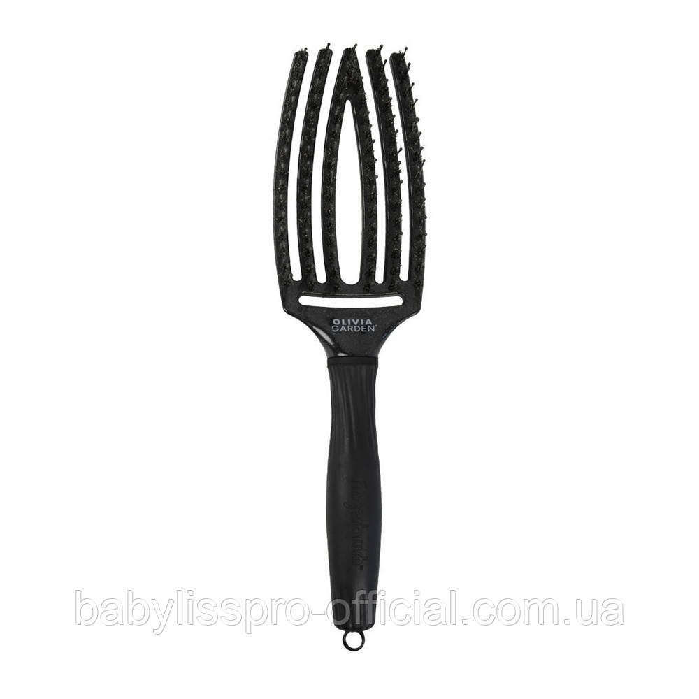 Щітка з комбінованою щетиною Olivia Garden Finger Brush Combo Midnight Black Onyx OGID1828