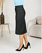 Спідниця жіноча тепла "Деліка" із трикотажної тканини чорного кольору розміри від 46 по 58, фото 9