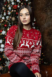 Новорічний светр "Олені" без горла