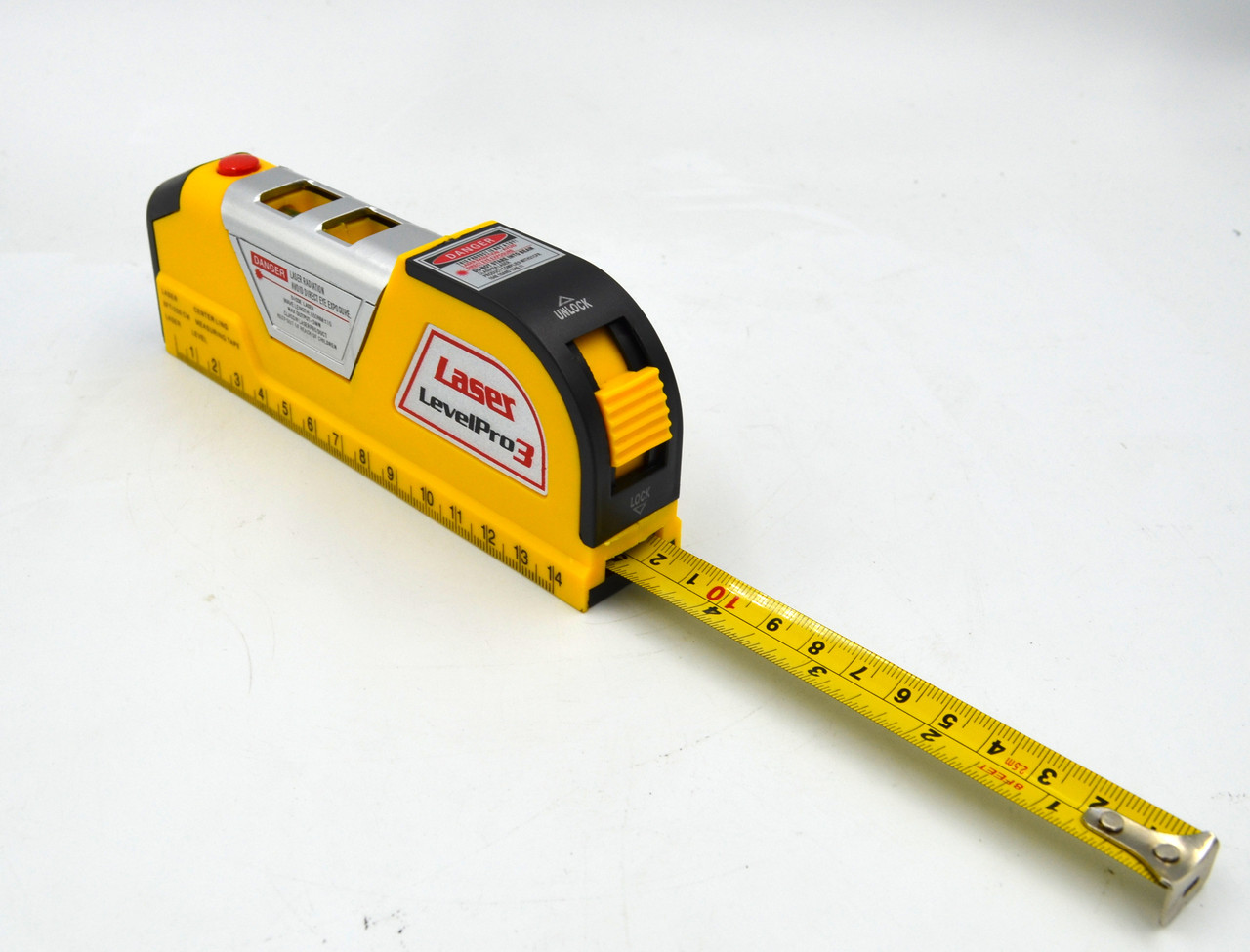 Рівень лазерний Laser Level PRO 3 побутовий 18см з рулеткою (LV-02)