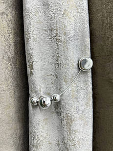 Магніти для штор та тюлі "Перлини", колір: срібний