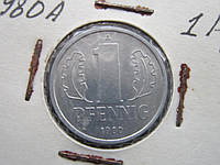 Монета 1 пфенниг Германия ГДР 1980