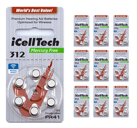 Батарейки для слухових апаратів iCellTech 312 (Південна Корея) 60 штук + Безплатна доставка Новою Поштою