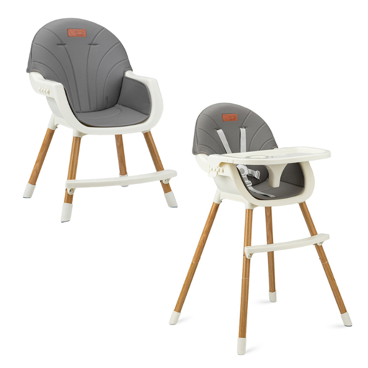 Багатофункціональний стілець для годування MoMi FLOVI Dark Grey Стільчик-трансформер для годування малюка