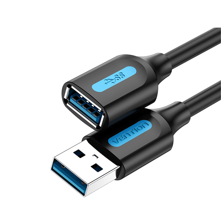 USB кабель подовжувач USB на USB Vention Extension Cable data (1.5m, 5 Gbit/s, OTG, USB 3.0, 2A). Black, фото 1