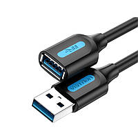 USB кабель удлинитель USB на USB Vention Extension Cable charging data (1m, 5 Gbit/s, OTG, USB 3.0, 2A). Black