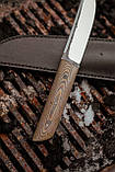 Ніж ручної роботи «Мамба #2» з піхвами зі шкіри, сталь Х12МФ/62-63 HRC., фото 3