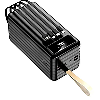 Павербанк с фонарем встроенным кабелем и фонариком, на 40000 mAh black