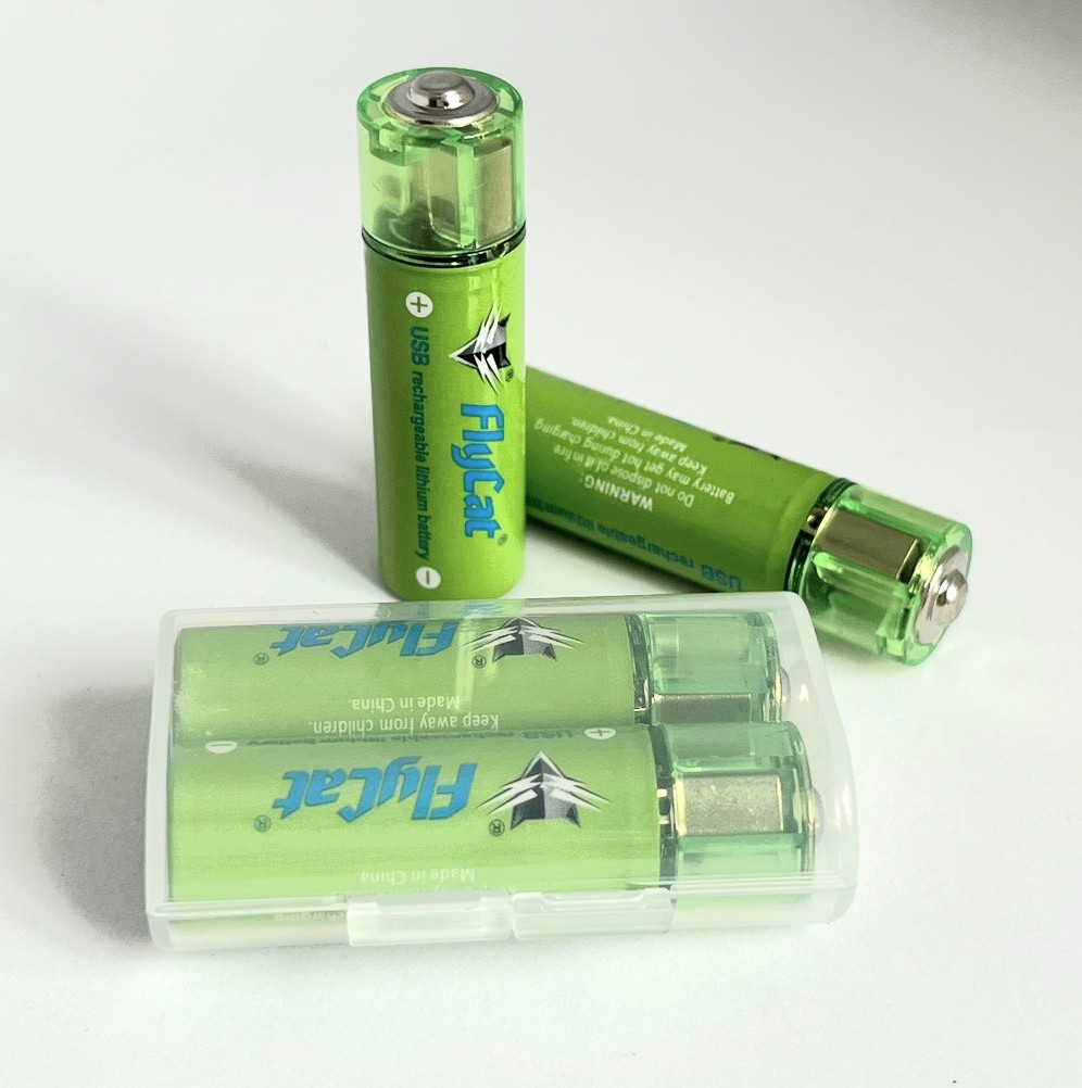 Комплект акумуляторів USB FluCat AA 1.5V 1450 mAh (2 шт.), фото 1