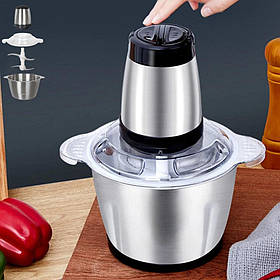 Кухонний подрібнювач 1200 Вт універсальний харчовий чоппер з металевою чашею на 1.7 л