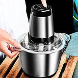 Кухонний подрібнювач 1200 Вт універсальний харчовий чоппер з металевою чашею на 1.7 л, фото 7