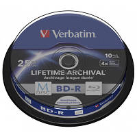 Диск BD Verbatim 25Gb 4x Cake 10pcs Printable M-DISC (43825) c