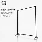 Стійка WERX-15-125, L 1500мм. розбірна, регульована, чорна. Торгівельна стійка вішало під тремпеля, рейл для магазину., фото 2