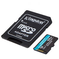 Карта памяти Kingston 64GB microSDXC class 10 UHS-I U3 A2 Canvas Go Plus (SDCG3/64GB) d