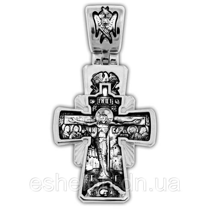 Хрест срібний Розп'яття. Ікона Божої Матері «Семістрельна, фото 1